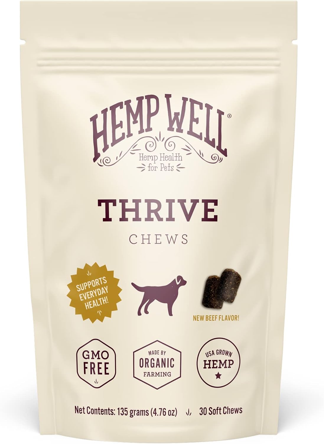Hemp Well Thrive Chews for Dogs – Supports Healthy, Skin, Hip, Joint, and Heart Health, Promotes Immune Support, Fights Seasonal Allergies, Organically Sourced – 30 Count Hemp Well Thrive Chews for Dogs – Supports Healthy, Skin, Hip, Joint, and Heart Health, Promotes Immune Support, Fights Seasonal Allergies, Organically Sourced – 30 Count
