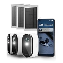 Arlo Essential 3 HD + 3 pannelli solari, videocamera WiFi esterna, batteria 6 mesi, visione notturna, audio bidirezionale, 3 camere bianche