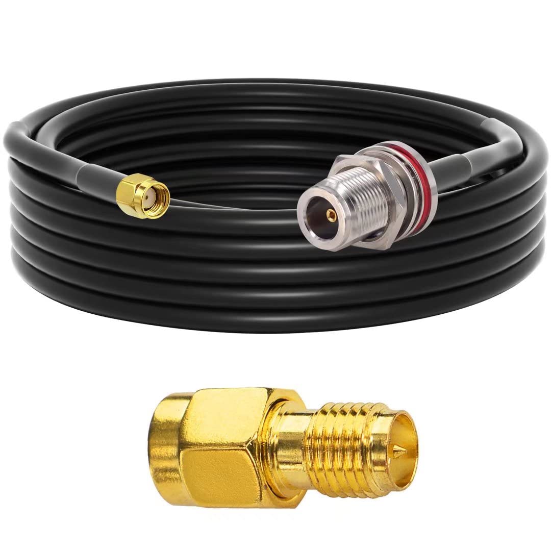 5M/16,4ft Cavo Antenna Gateway N Femmina a RP-SMA Maschio Cavo Coassiale Y240 Cavo di Prolunga a bassa perdita SMA a N Cavo per Minatore di elio Gateway Smart Home Antenna WiFi Router