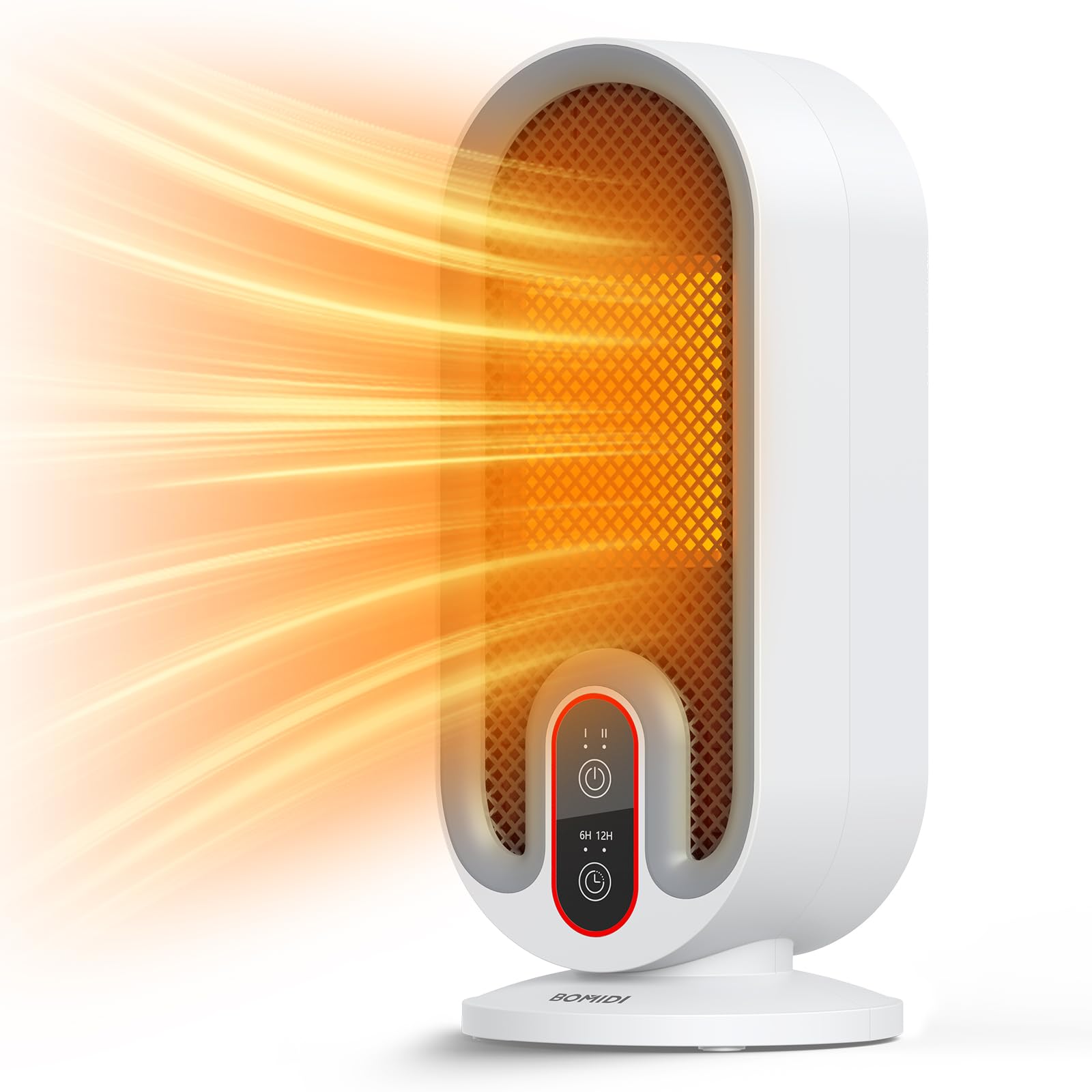 Space Heater, Portable Electric Heaters for Indoor Use with Thermostat, 6-12H Timer, LED Display, Overheating Protection, Tip-over Protection, Two-Speed Fast Safety Heat for Office Bedroom Home