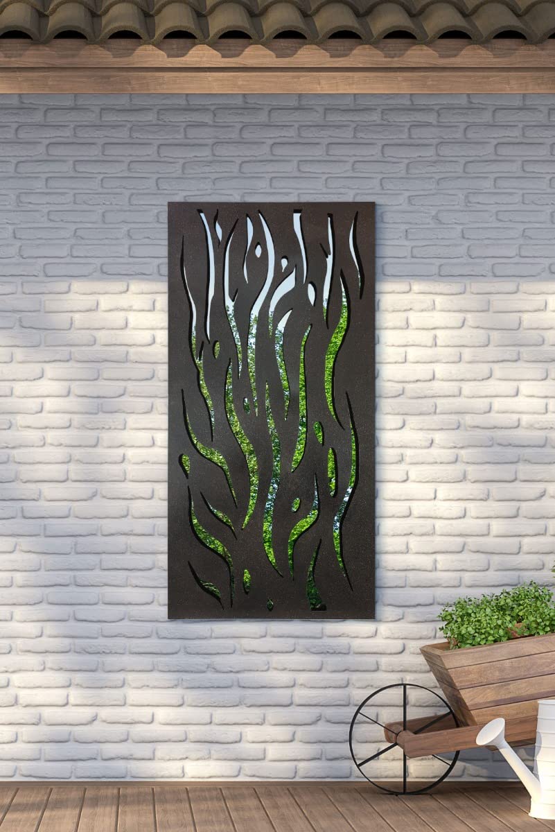 B&Q -  Amarelle Extra Large Metal Flame Decorative Garden Screen Mirror 120Cm X 60Cm