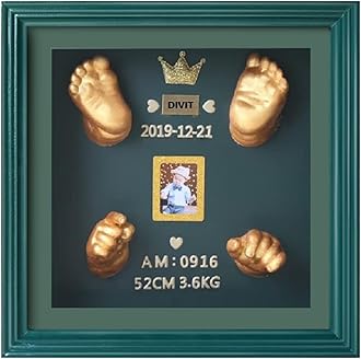 Mold Your Memories Baby Casting Frames for Baby's Hand and feet Casting (Box Frame Green)