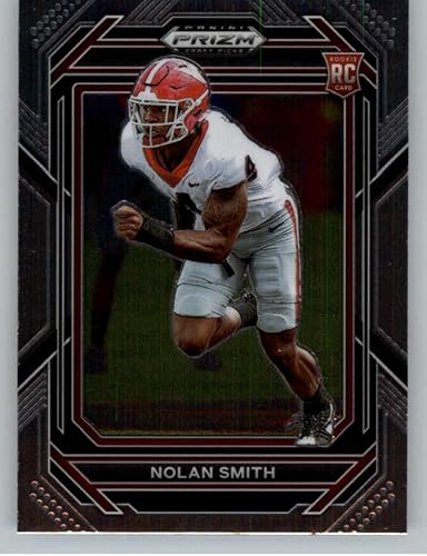 2023 Panini Prizm Draft Picks #177 Nolan Smith Georgia Bulldogs RC Rookie Card Official NCAA Football Card in Raw (NM or Better) Condition