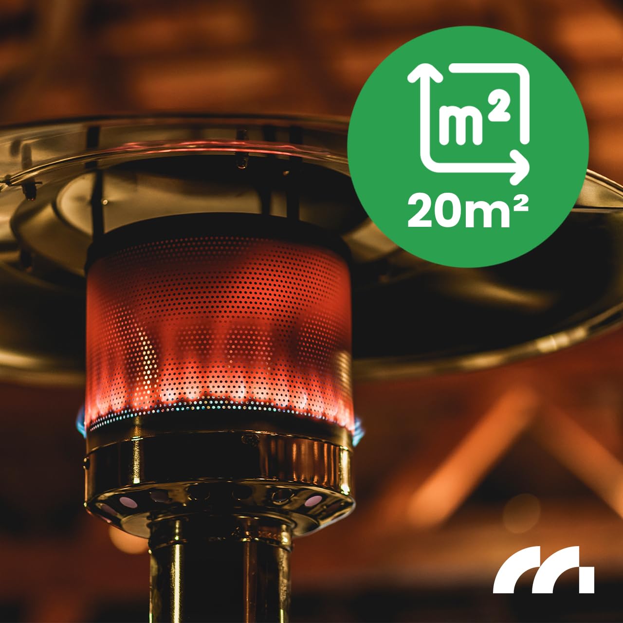 MalTec ZONE GH155 - Stufa a gas da 13 kW, per terrazze, altezza 220 cm, copertura in acciaio