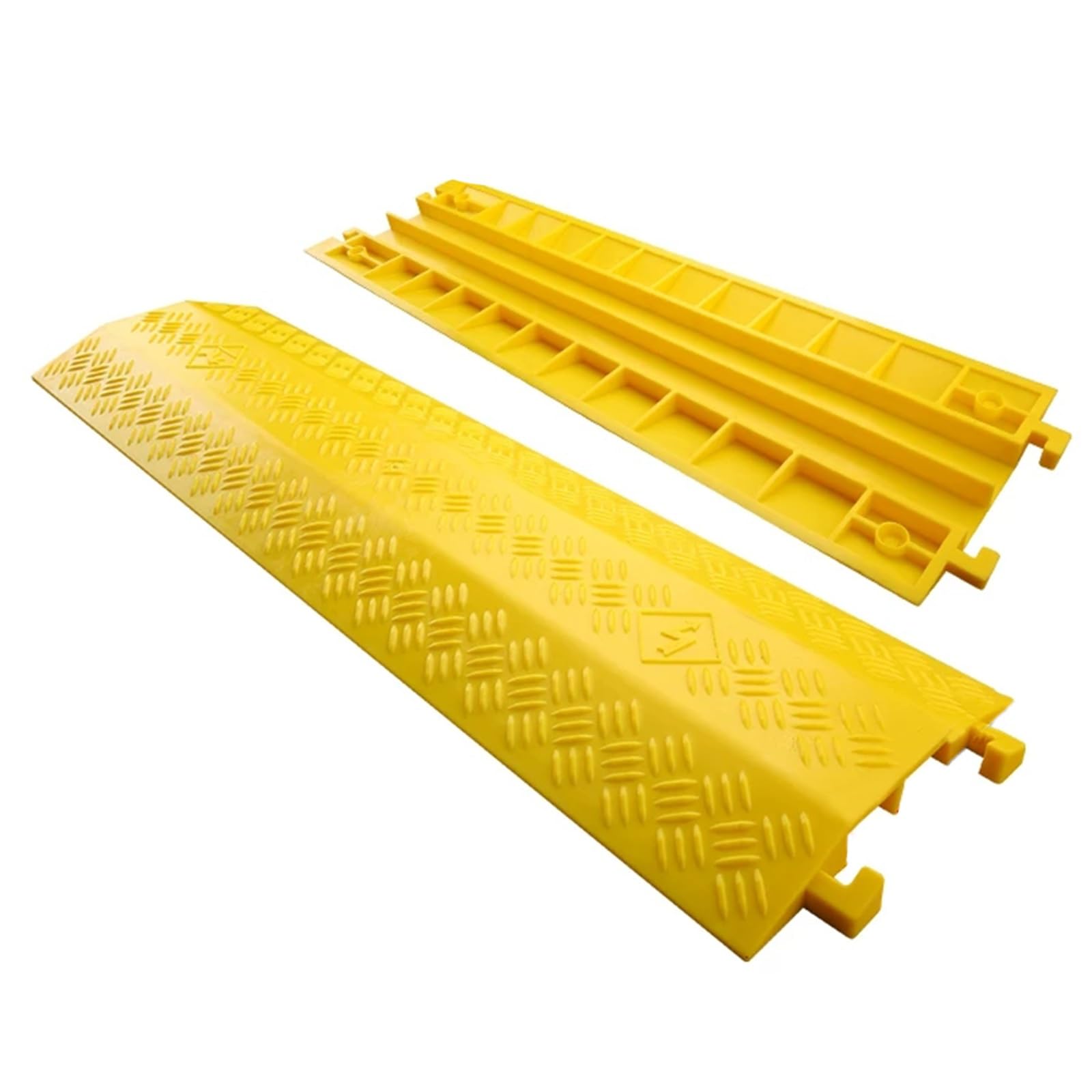 Pasacables Suelo de PVC, Canaleta Cables Suelo de 2 Canales, Capacidad de 300 kg, para Ocultar/mangueras/tuberías, Uso en Interiores