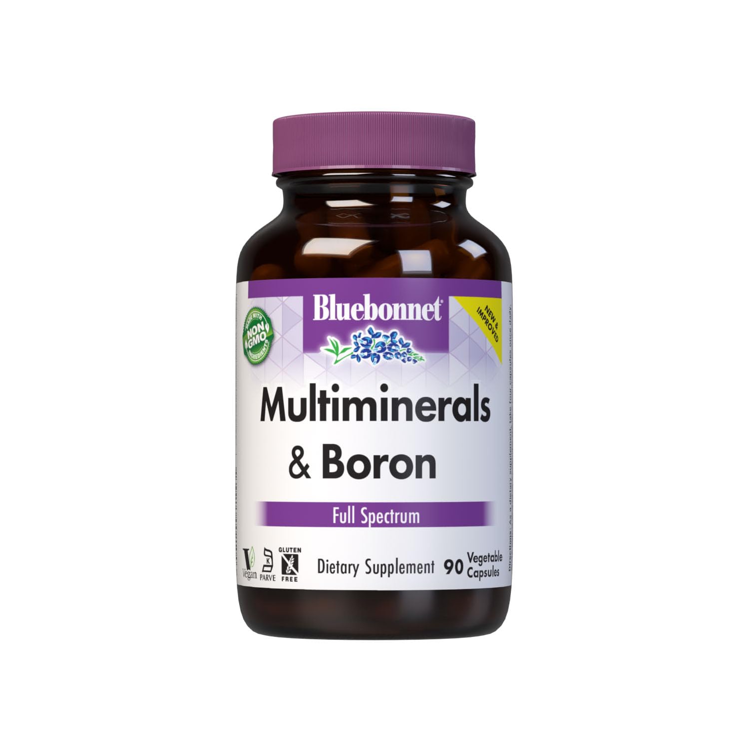 Bluebonnet Multi Minerals Plus Boron Vegetarian Capsules, 90 Count (743715002104) Unflavored 90 Count (Pack of 1)