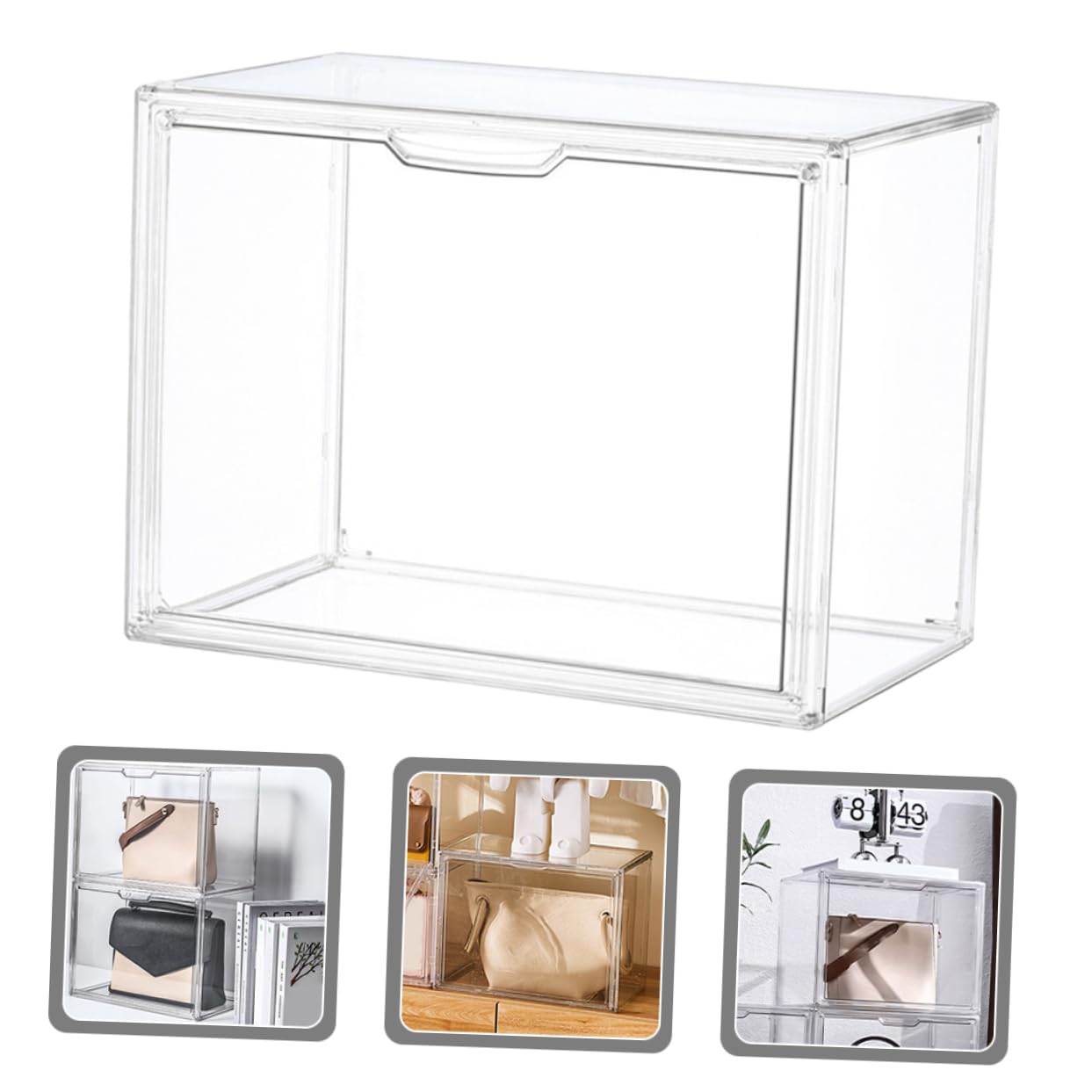 STOBAZA Vitrina para Zapatos Grande Caja de Exhibición Transparente Plástico Resistente Tapa para y Colecciones de Figuras Almacenamiento Organizado Hogar