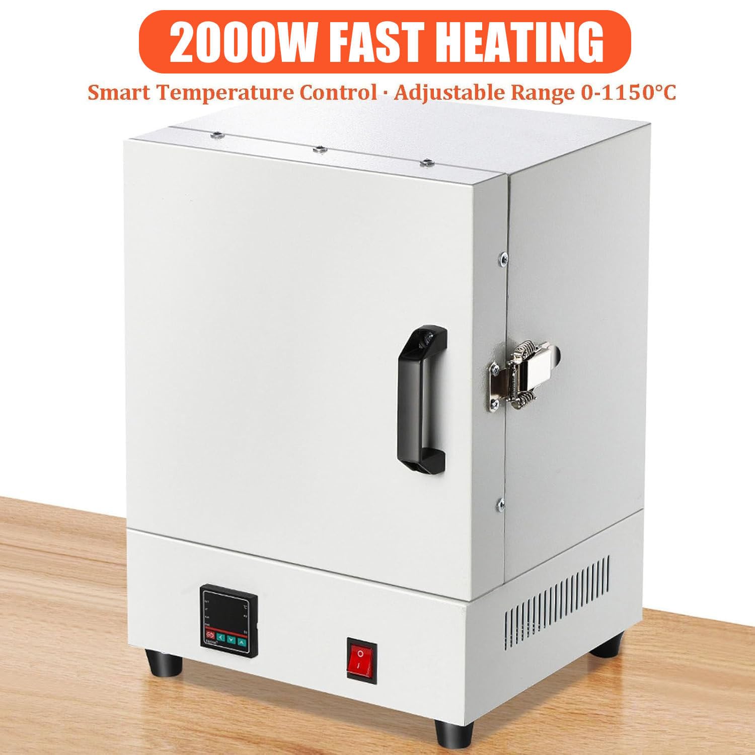 Horno eléctrico para cerámica, horno de alta temperatura de 2000 W, 1150 °C para hacer joyas, fundición de cera, bricolaje de cerámica de arcilla, fusión de vidrio