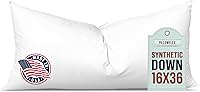 Vista 82 de Pillowflex - Inserto de almohada de plumón sintético de 16 x 22 pulgadas, ultra suave, almohada grande rectangular, lumbar, para la espalda