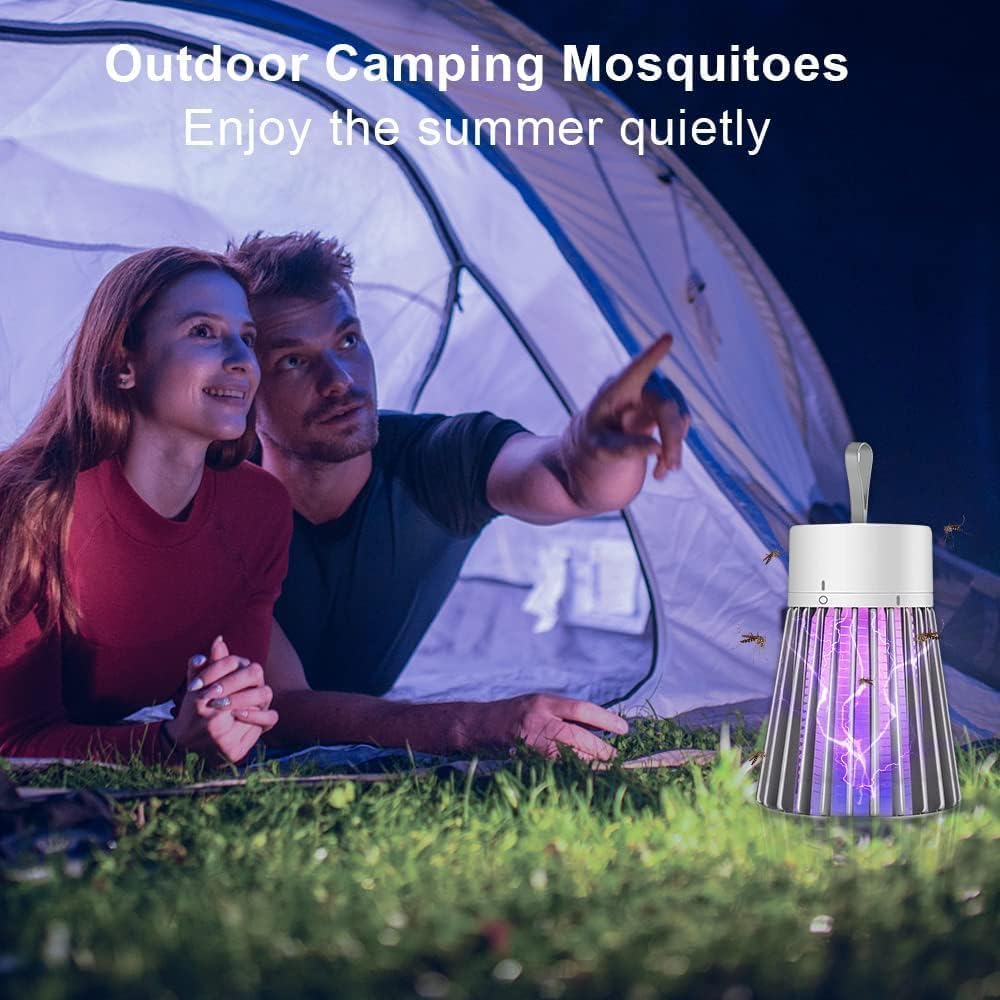2026 Mozguard Mückenlampe, Upgrade Mozz Guard Zapper, Tragbarer Mückenvernichter mit USB-Aufladung, 2-in-1 Mückenvernichtungslampe für Zuhause, Camping und Garten (Grau-3PCS)