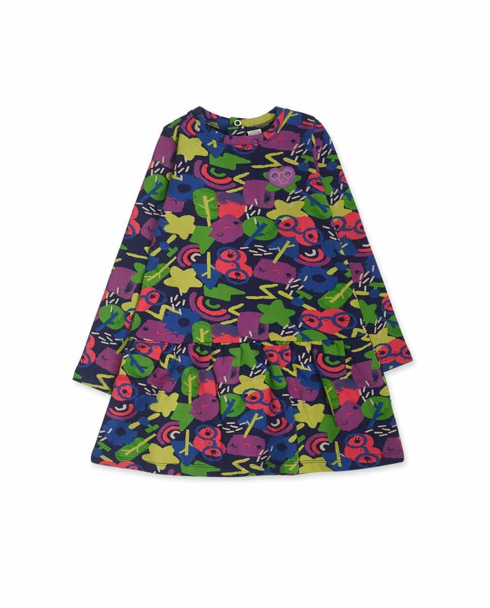 Tuc Tuc Vestido Felpa de niña Color Verde colección Robot Maker