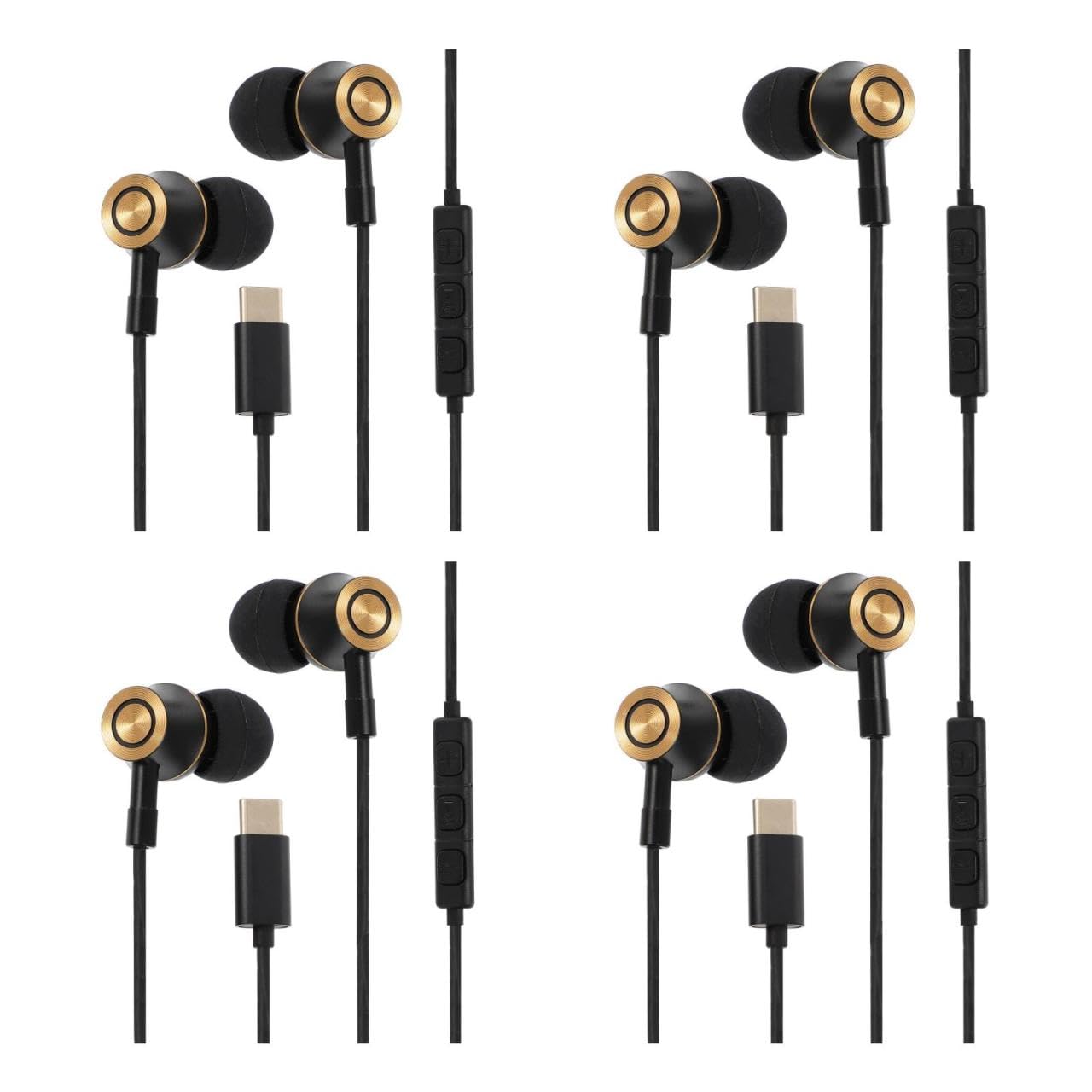 jojofuny 4piezas Auriculares USB-c In-Ear Control Ergonómico y Cancelación De Diseño Especial para Prolongado Compatible Dispositivos
