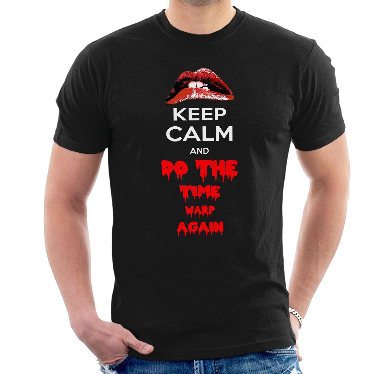 Rocky Horror Keep Calm Do The Time Warp Men's T-Shirt Black