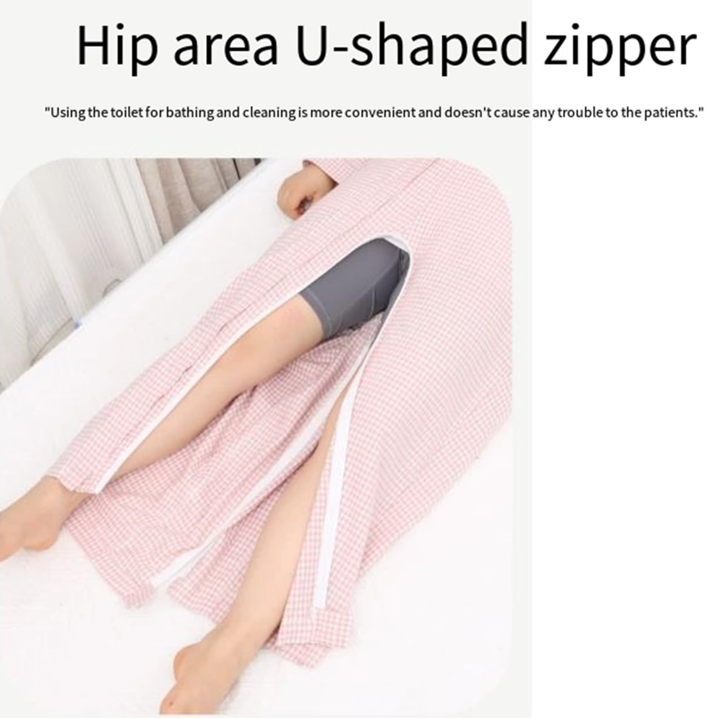 BLUEZY Pijama Sanitario para Ancianos Enterizo De Algodón Incontinencia Antitiras, Adulto Paciente Médico Vestido Tear Away Jumpsuit B,L