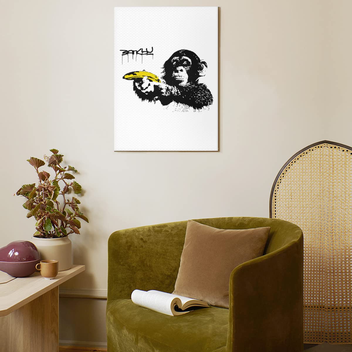 Amazon.co.jp: アートパネル バンクシー Banksy チンパンジー