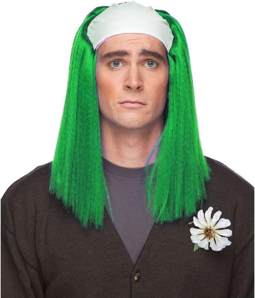 Bald Straight Clown Wig - Green