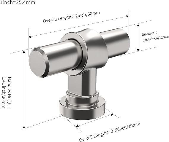 FURNIWARE 10 pcs Cabinet Knobs,Brushed Nickel Drawer Pulls Door Handles Cabinet Pulls, Furniture Cupboard Drawer Cupboard Dresser Handles and Knobs for Kitchen Dresser Drawer Bathroom