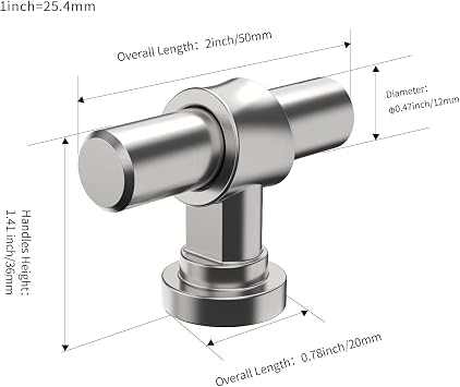 FURNIWARE 10 pcs Cabinet Knobs,Brushed Nickel Drawer Pulls Door Handles Cabinet Pulls, Furniture Cupboard Drawer Cupboard Dresser Handles and Knobs for Kitchen Dresser Drawer Bathroom