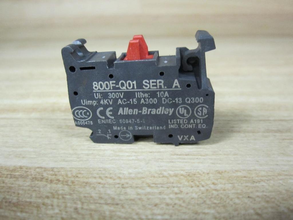 800F-Q01 | ALLEN BRADLEY 800F-Q01 Contact Block, Plastic, Spring CLAMP, 1NC Contact, 22.5MM