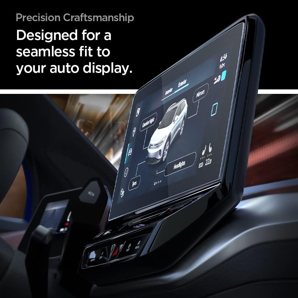 Spigen Tempered Glass Screen Protector [GlasTR EZ FIT] designed for designed for Volkswagen ID.4 Pro S (2021/2022/2023/2024) 12 inch Dashboard Touchscreen - Matte/Anti Fingerprint