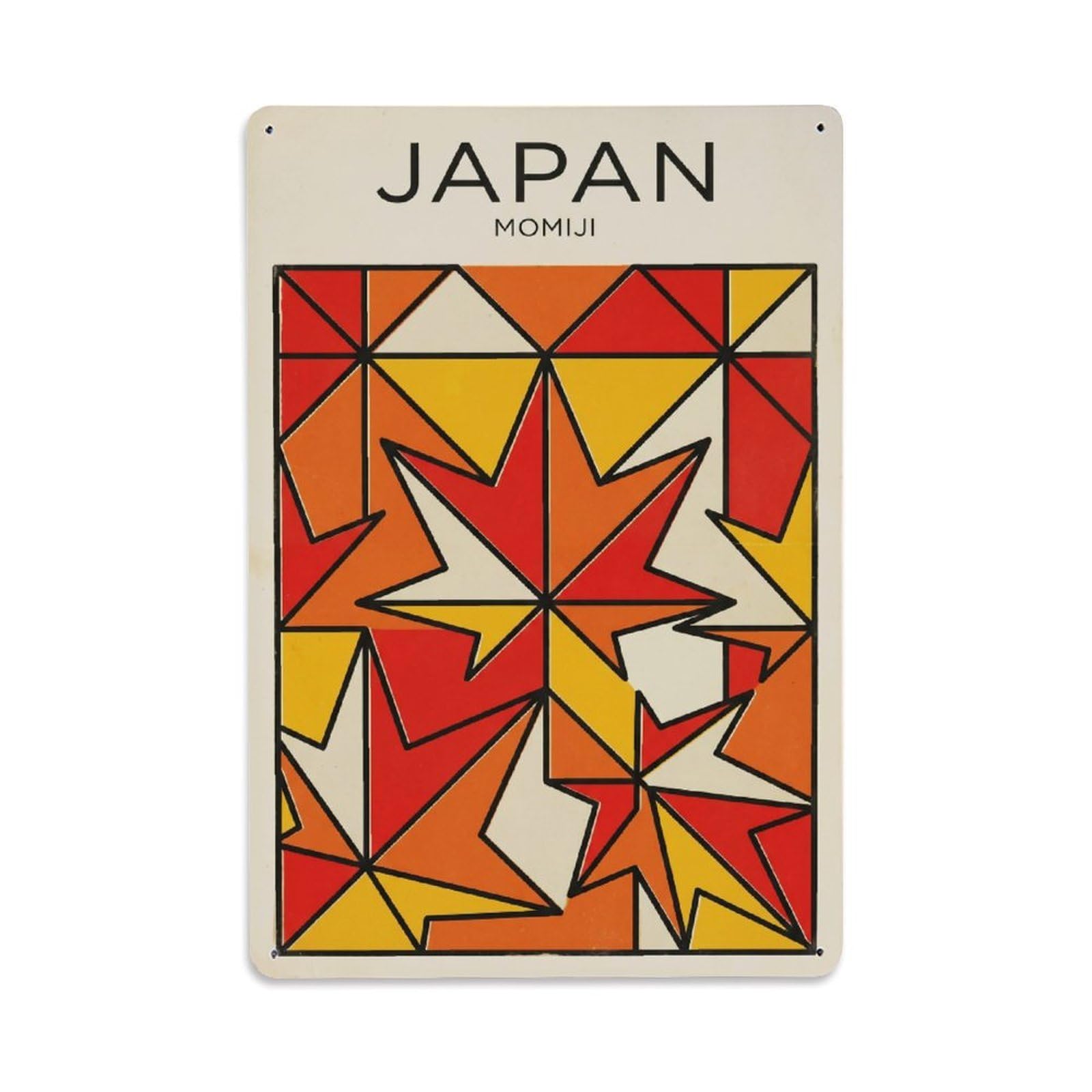 Metal Tin Sign Vintage Travel Japan Momiji