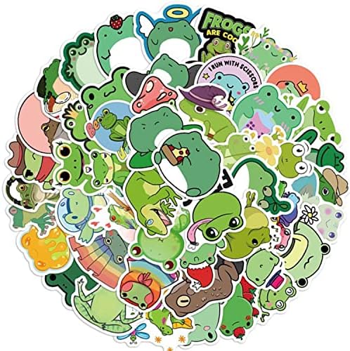 50PCS Frog Stickers, Vinyl Frog Decals Personalized VSCO Aesthetic Scrapbook Sticker for Laptop Skateboard Water Bottle, Kids Girls, Adults, Gifts, Guitar, Refrigerator A3QWTZ