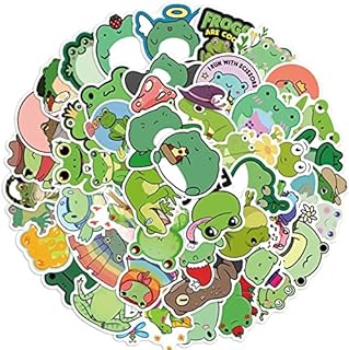 50PCS Frog Stickers, Vinyl Frog Decals Personalized VSCO Aesthetic Scrapbook Sticker for Laptop Skateboard Water Bottle, Kids Girls, Adults, Gifts, Guitar, Refrigerator A3QWTZ