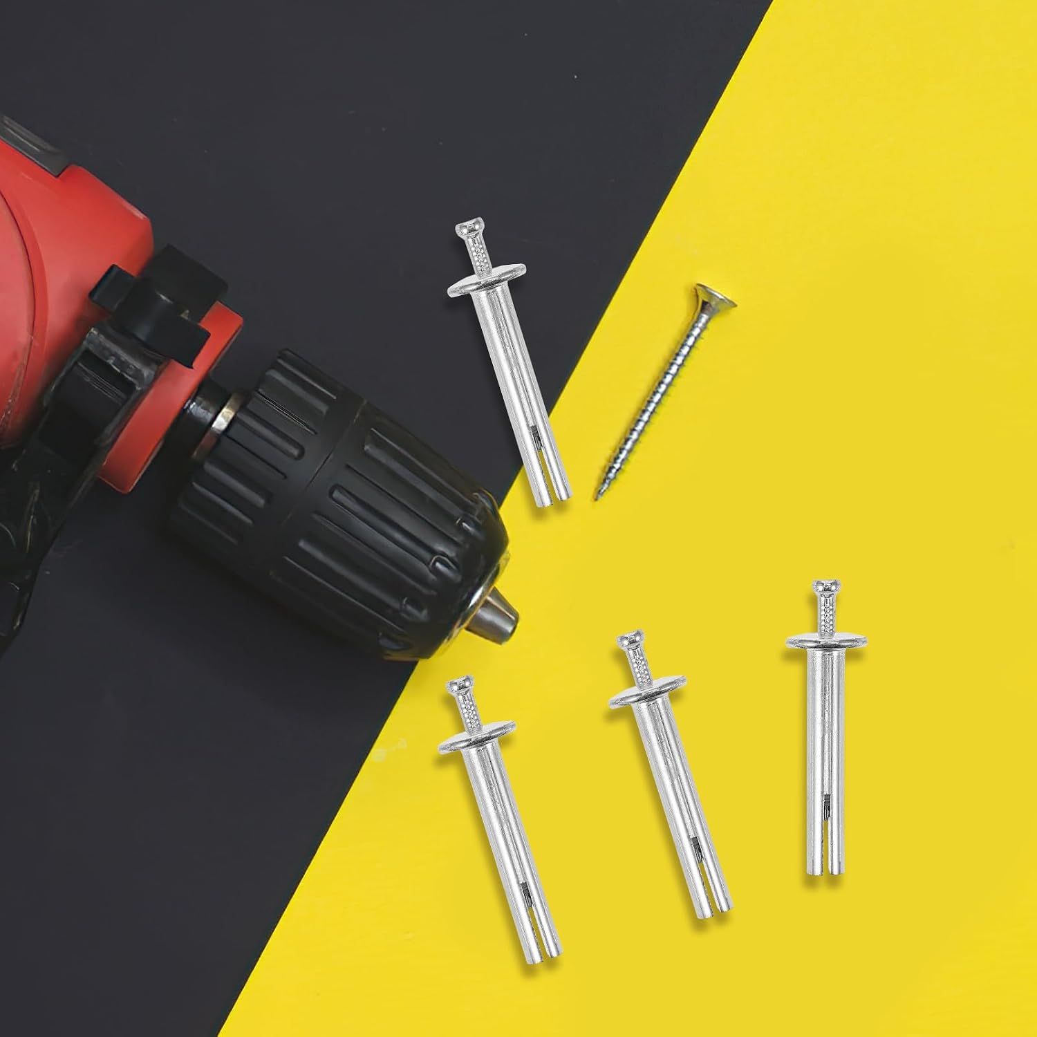 SECFOU 10pcs Drive Anchor Nails Concrete Expansion Fastener Carbon Steel Durable and Easy Installation for Drywall and Masonry Applications