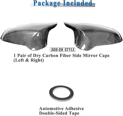 Miniatura 4 de AeroBon Prepreg - Cubierta de espejo de fibra de carbono seca compatible con BMW M3 F80 SedánM4 F82 CoupeM4 F83 convertibles (estilo adicional)