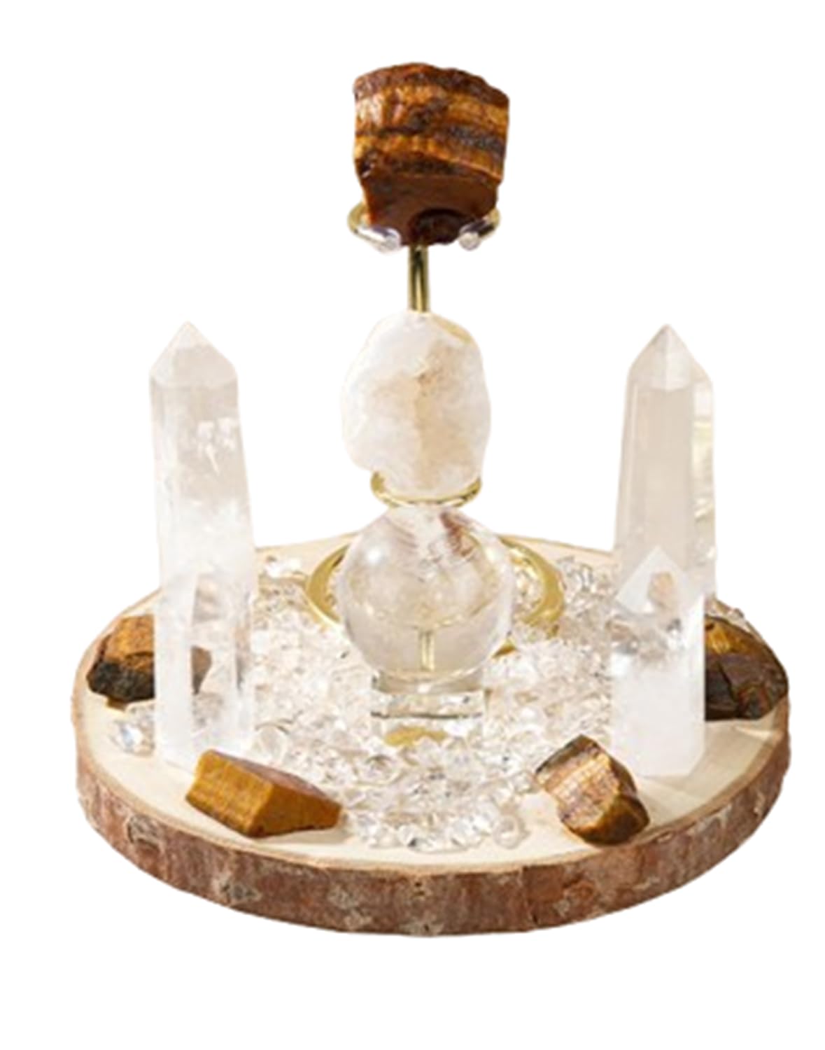 Conjunto rejilla cristales naturales terapia chakras piedras preciosas