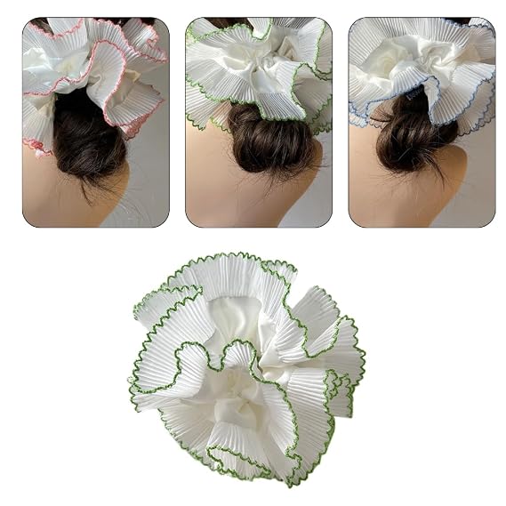 Trendy Double Layer Pleated Hair Scrunchies Accessory for Versatile Looks