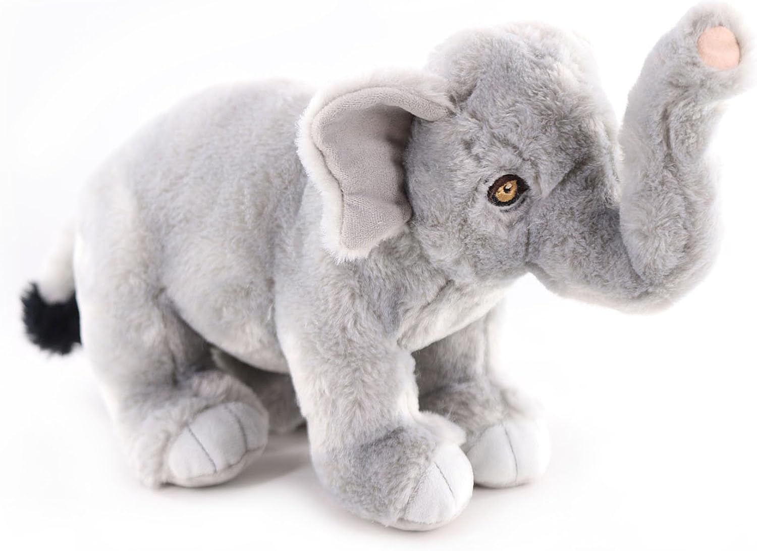 The Petting Zoo Asian Elephant Stuffed Animal Plushie, Gifts for Kids, Earth Keeperz Wildlife Animals, Zoologee Grey Asian Elephant Plush Toy, 13 inches