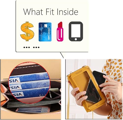 Miniatura 6 de PORT&LOTUS Bolsos cruzados pequeños para mujer, monedero para teléfono celular, cartera para mujer, bolso de mano de piel sintética