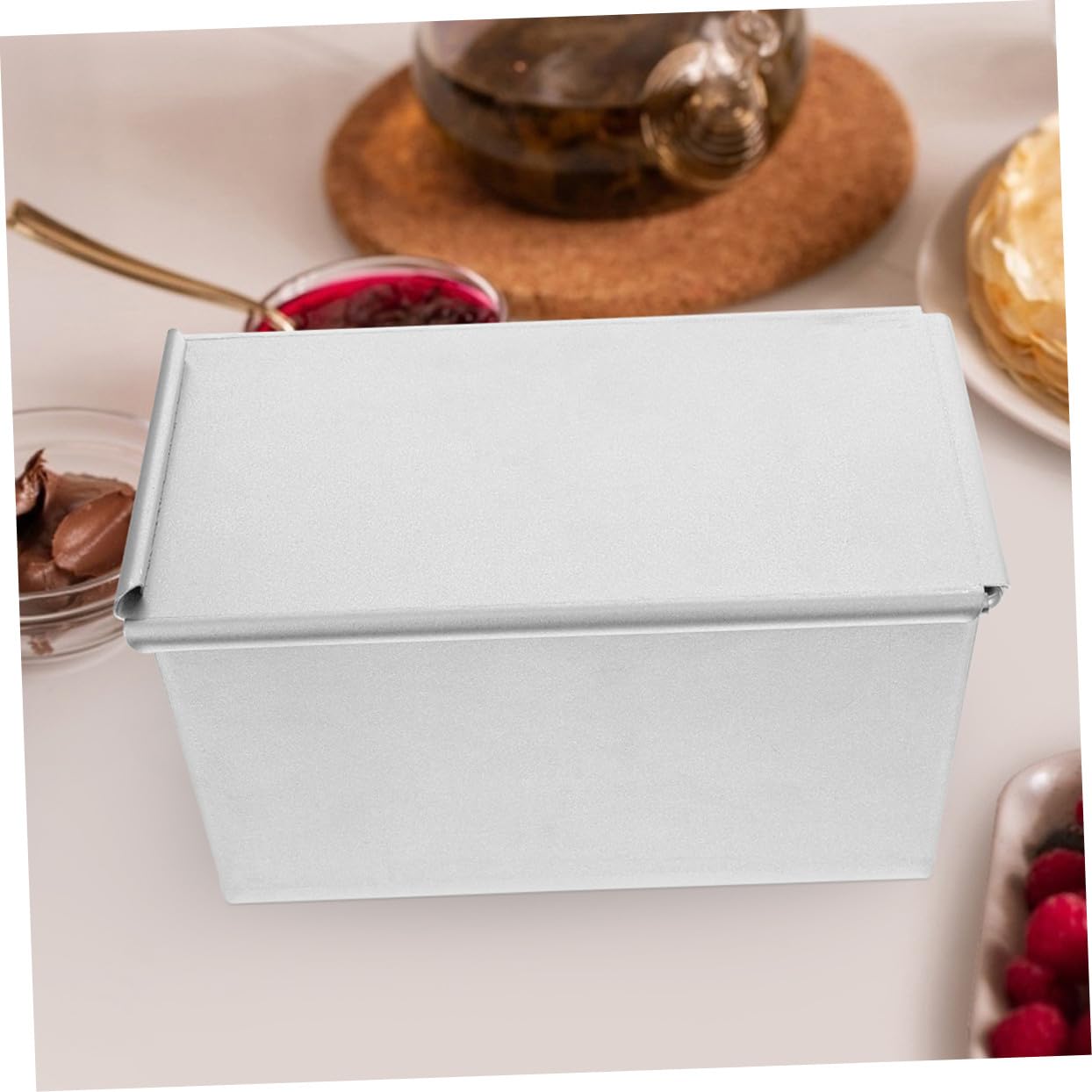 UKCOCO Molde Rectangular para Pan con Tapa Bandeja Antiadherente para Hornear Tostadas y Bizcochos Molde Ligero y Duradero para Uso Doméstico y Profesional para Horno y Repostería