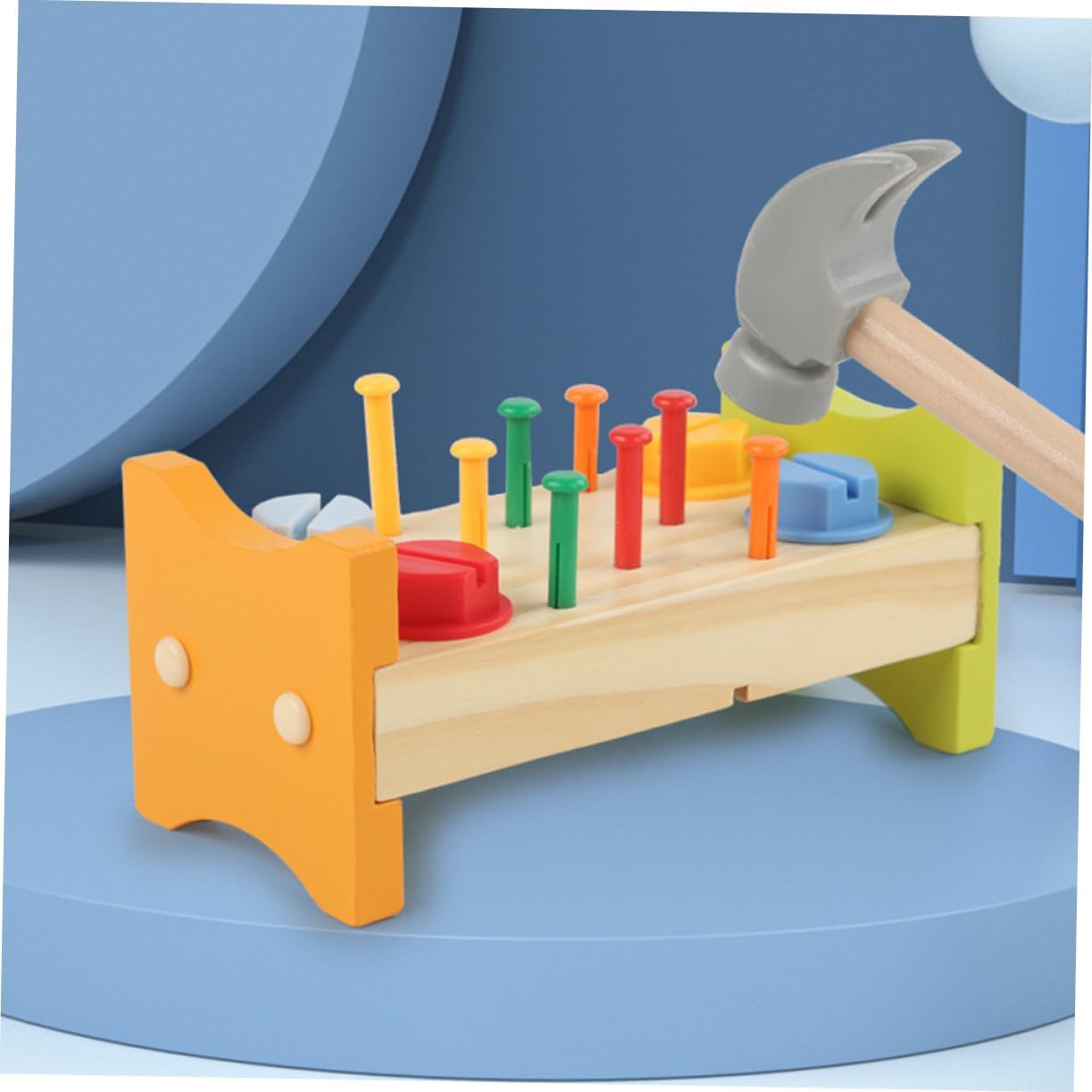 Wooden Pounding Peg Workbench with Hammer Educational for Boys and Developmental Hammer Bench for Fine Motor Skills and Early Learning Fun