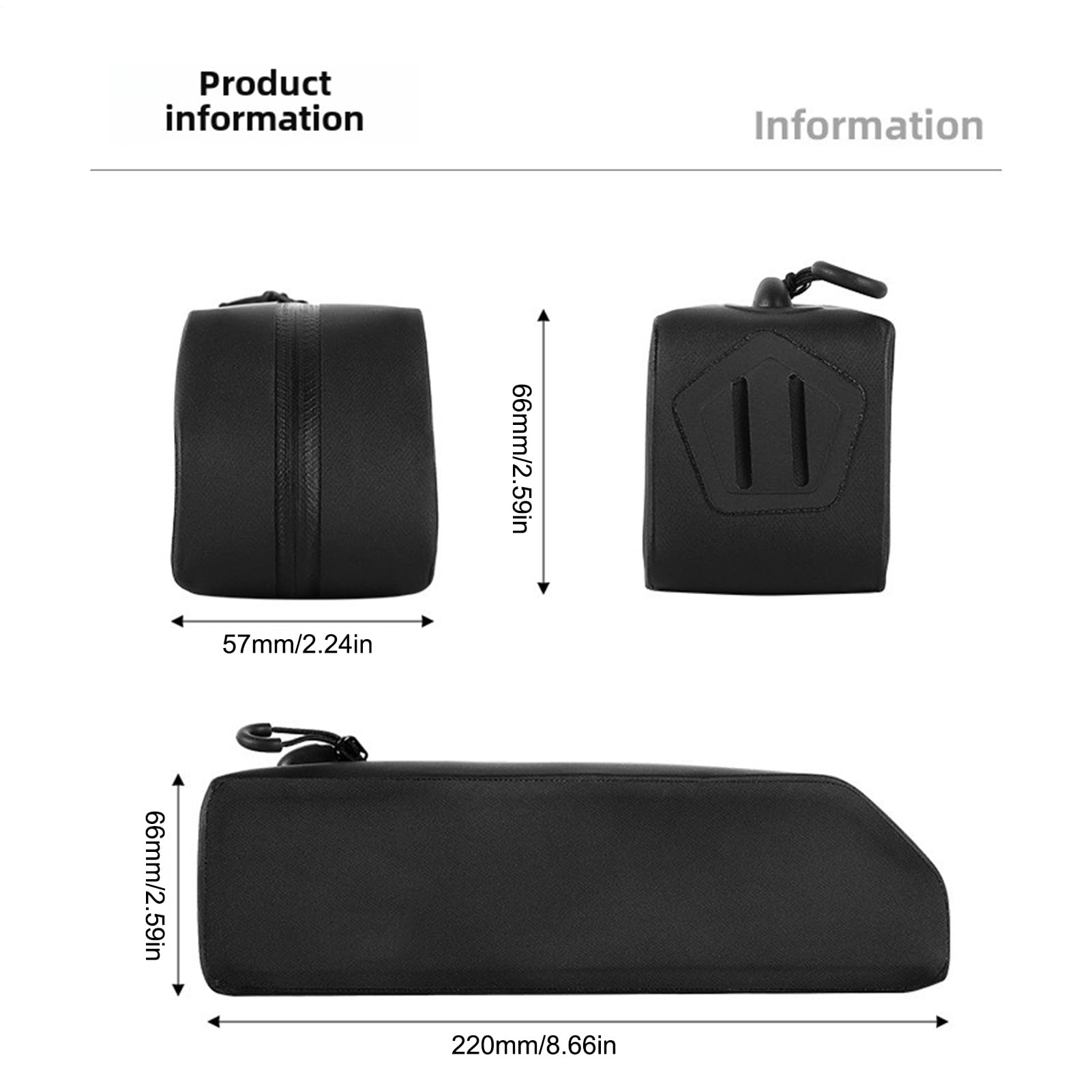 Borsa da ciclismo per bicicletta, borsa per tubo superiore del telaio, impermeabile, grande capacità, custodia per telaio bici con design aerodinamico, facile da installare, supporto in PP per bici da