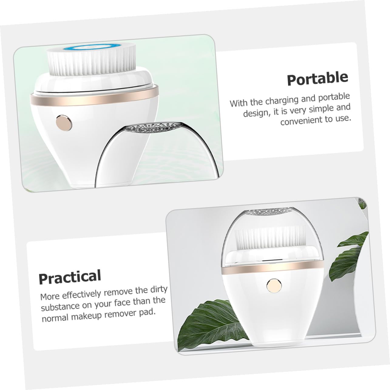Cepillo Eléctrico de Limpieza Facial Sónico Cabezal de Silicona, 300mah, Material Abs y Electrochapado para Cuidado Profundo y Minimización de Imperfecciones