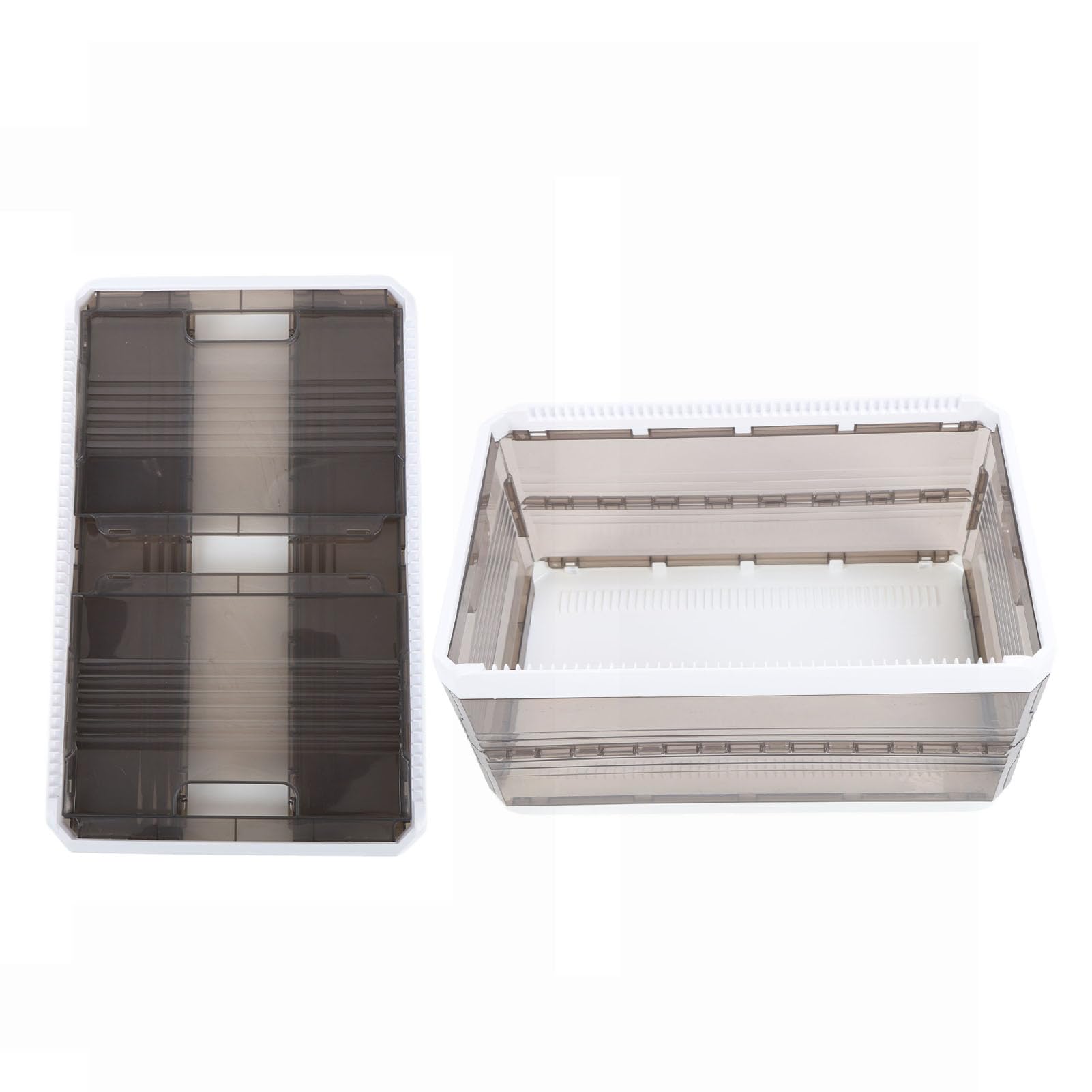 Organizador de Armario, Contenedores de Almacenamiento con Compartimentos Plegables de PP con Riel Deslizante, Caja de Almacenamiento de Rejilla Desmontada con Placa(1 Grids -A)