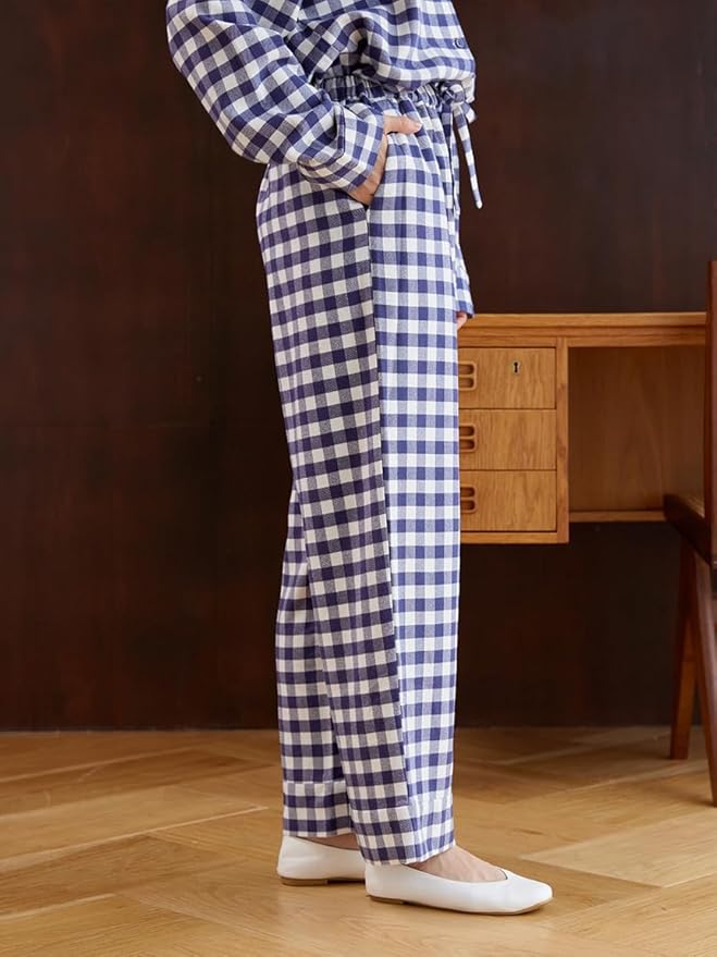 Amazon | [ジェラート ピケ] チェックロングパンツ PWFP245286