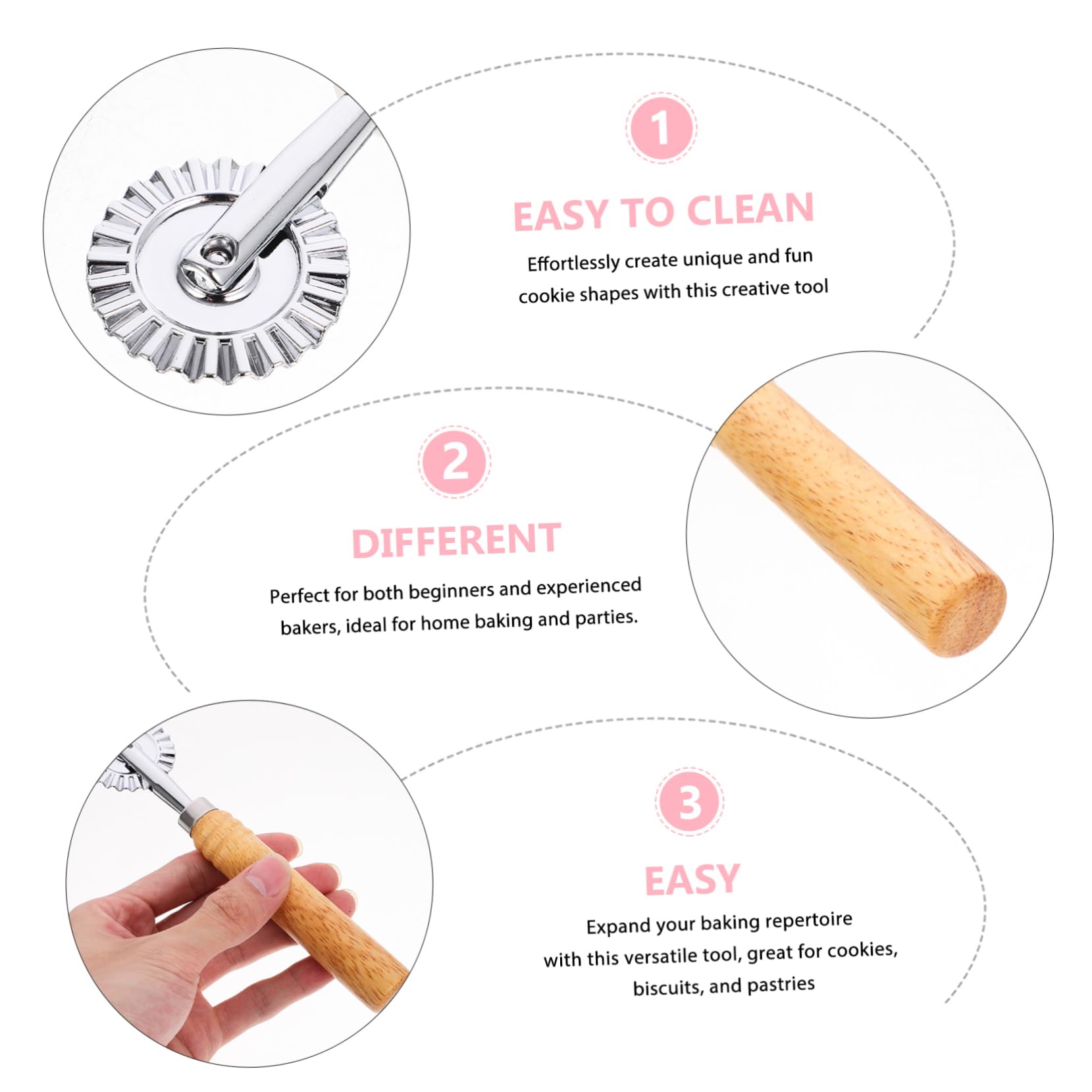 Ciieeo Alloy Pizza Dough Cutter and Blistering Roller Multi Function Baking Tool for Pizza and Cookie Shapes Design Cutting Edges Easy to Clean