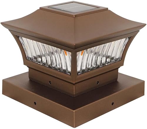 Hampton Bay 6in. x 6pulgadas. Al aire última intervensión dorado Bronce Solar poste de luz LED integrada