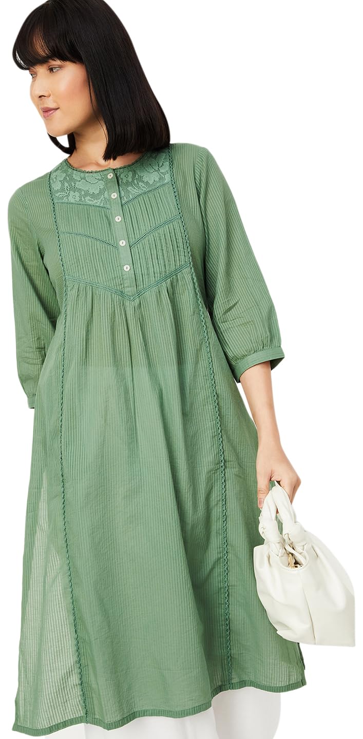 max Women's Cotton Blend Solid Regular Kurta-picture-35