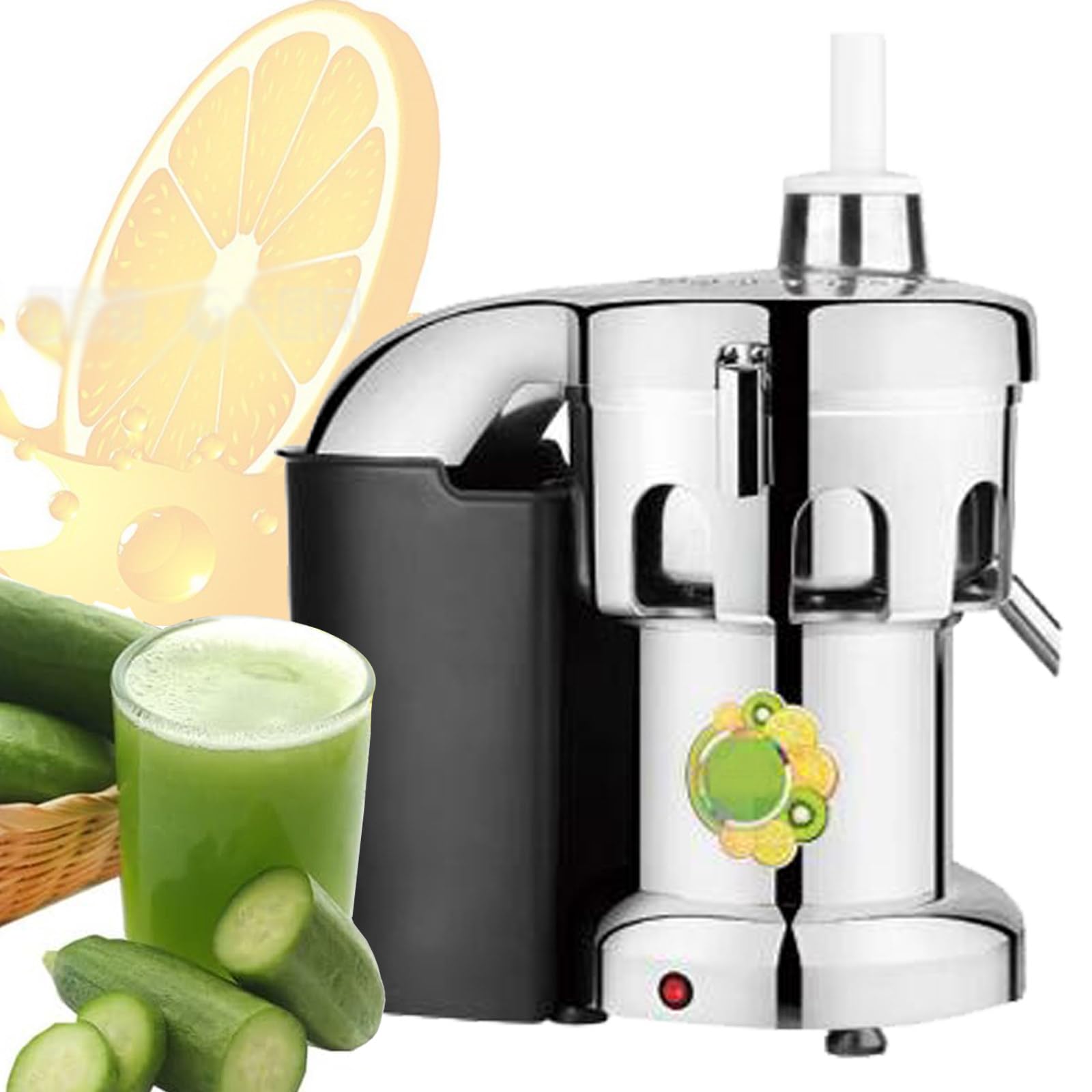 Commercial Juice Extractor w Pomace Bucket Quiet Motor Cold Press Centrifugal Juicer Machine for Fruit and Vegetable 90