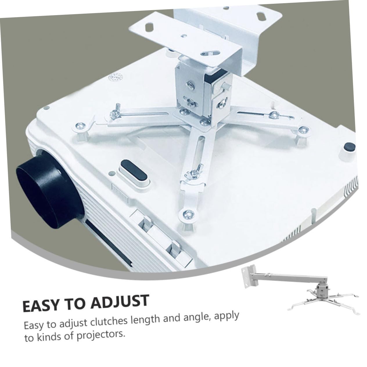 jojofuny Soporte para Proyector Montaje Techo Soporte Extensible para Proyector De Material Robusto para Uso Salas De Estar o Teatros Caseros