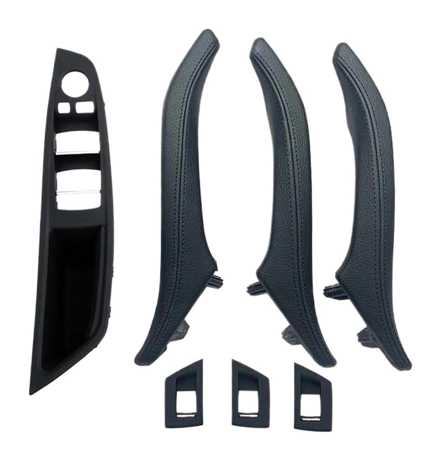 FANGZIQF Inner Door Pull Handles for 5 Series F10 F11 F18 520 523 525 528 530 535 2010-2017 LHD 7pcs Interior Door Armrest Panel Pull Handle(Black)