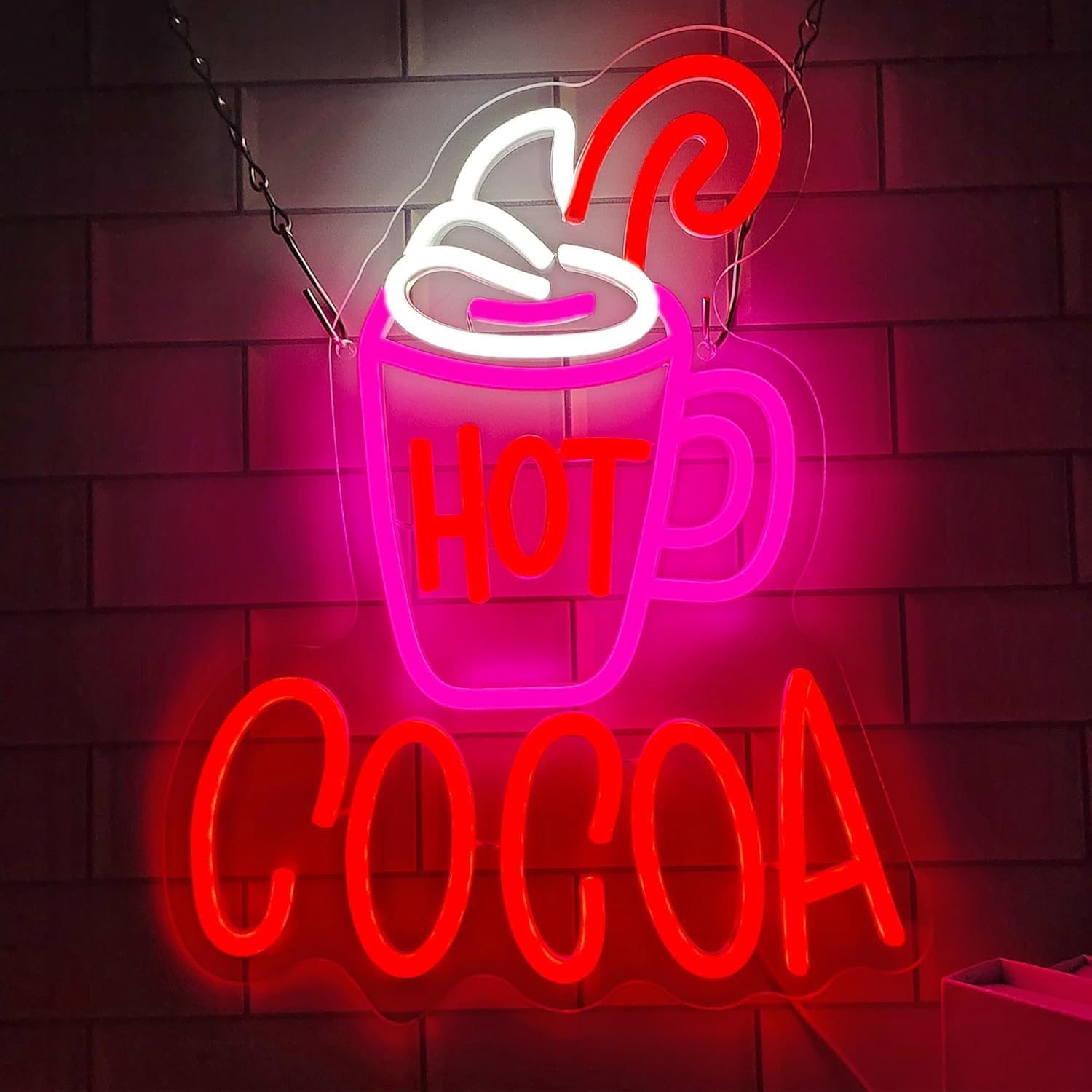 LED Neon Signs Bar Open Coffee Beer Cigarette Neon Sign Acrylic LED lights with Hanging Chain Light Up Sign for Bar Pub Store Man Cave Home Party Club Wall Decor 5V USB Powered Dimmable