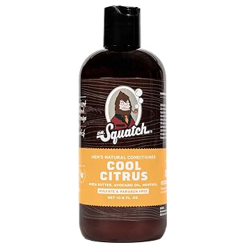 Dr. Squatch Cool Citrus Conditioner for Men Daily Hair Conditioner Stimulates, Hydrates, Soothes Scalp Naturally Sourced with Organic Peppermint, Calendula, Clary Sage