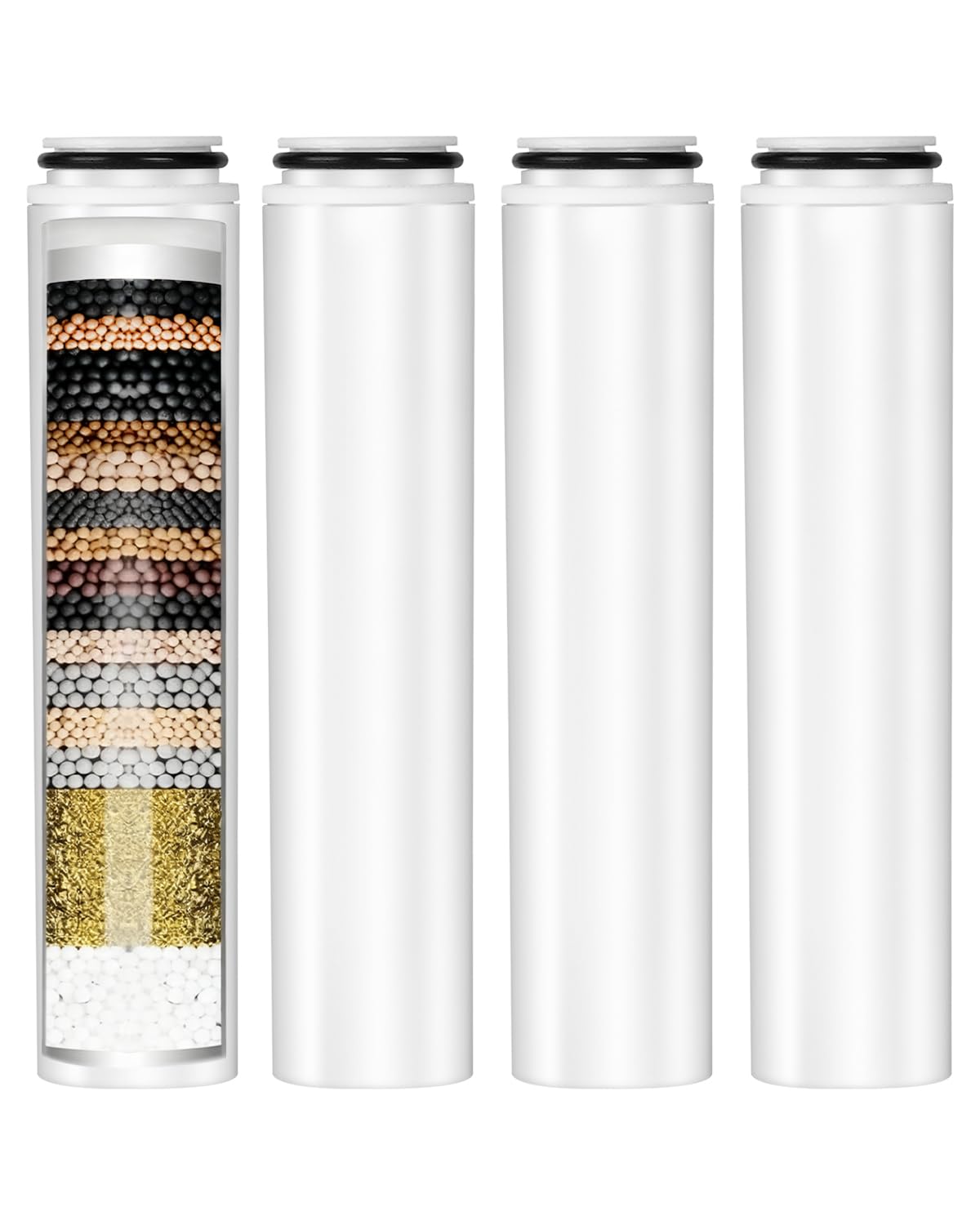 ZaKaBox 4 Pack 20 Stage Shower Head Filter Replacement Cartridge, Hard Water Filter Cartridge for Cobbe Shower Head, Removes Chlorine and Harmful Substances