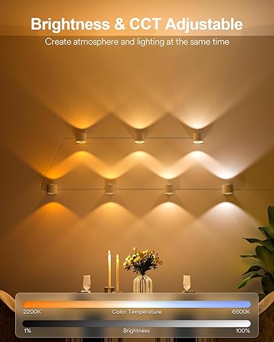 Miniatura 4 de Lumary RGBAICW - Apliques de pared inteligentes, luces de pared para interiores de 18.4 pies con 14 LED que cambian de color, lámpara de bricolaje
