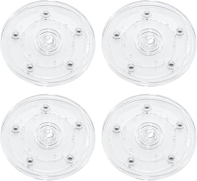 4Pcs Clear Acrylic Lazy Susan 4 Inch Turntable Organizer Bearings